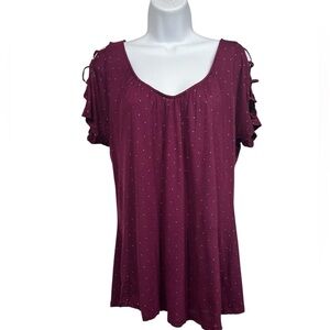 Jennifer Lopez studded cold shoulder tee size large